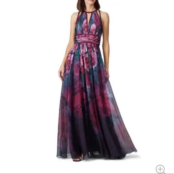 Marchese Notte Plum Floral Gown